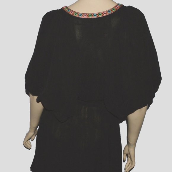 MATTHEW WILLIAMSON H&M NEW NWT $199 SZ 6 S SMALL BLACK SILK EMBROIDERED DRESS - Picture 13 of 15